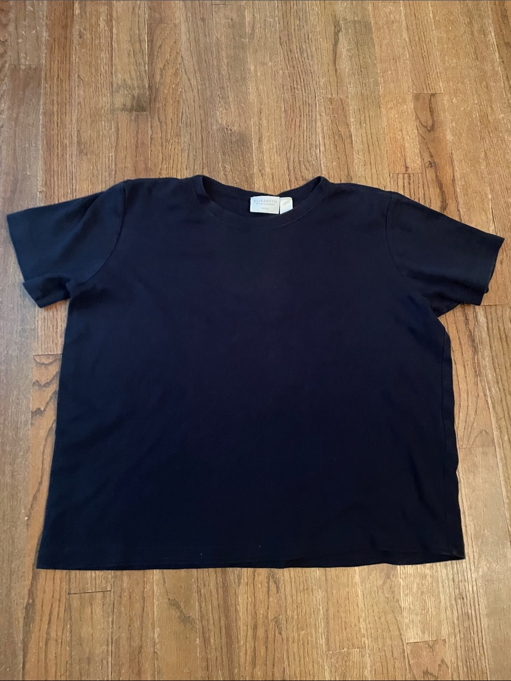 Liz Claiborne Elizabeth Navy 2xPetite Crewneck Short sleeve Sweater Top